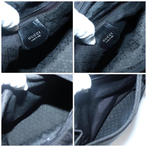 GUCCI Bamboo Hand Bag Nylon 2way Black Silver 002 2058 0508 5 Auth 138391 - Picture 15 of 16